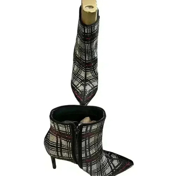 INC Womens Reisa4 Rhinestone Plaid Booties Shoes 5 M International Concepts - Picture 3 of 9